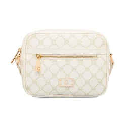 Borsa a tracolla Bianco Off White con logo stampato e zip dorata Carrera Jeans