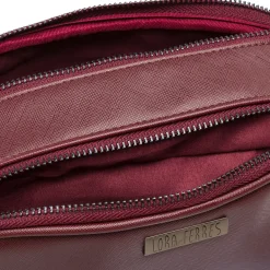Borsa a tracolla Bordeaux da Donna con chiusura zip Lora Ferres