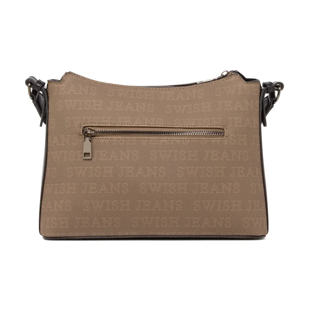 Borsa a Tracolla da Donna Marrone con Stampa Logo All Over Swish Jeans