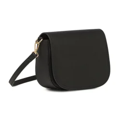 Borsa a tracolla da donna nera Lora Ferres con dettagli color oro