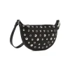 Borsa a tracolla nera da Donna a mezzaluna con borchie Lora Ferres