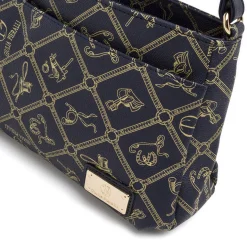 Borsa blu da Donna con stampa monogram e dettagli oro Giulia Pieralli