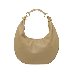 Borsa da Donna Lora Ferres taupe a forma di luna e con anelli dorati