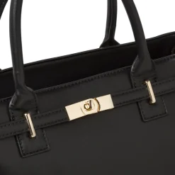 Borsa da donna nera con dettagli dorati e tracolla Lora Ferres
