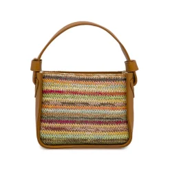 Borsa Donna multicolore con trama a righe effetto paglia Lora Ferres