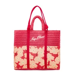 Borsa mare da Donna fucsia con fantasia floreale Naj Oleari