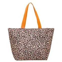 Borsa mare da Donna leopardata con dettagli arancioni Camomilla Milano