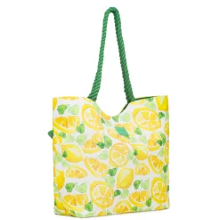 Borsa mare Donna con stampa limoni e manici in corda Camomilla Milano