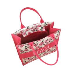 Borsa mare rosa con rose Camomilla Milano