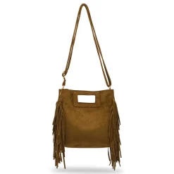 Borsa marrone da Donna con frange effetto scamosciato Lora Ferres