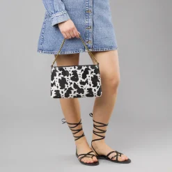 Borsa Pochette Bianca da Donna con stampa animalier Lora Ferres