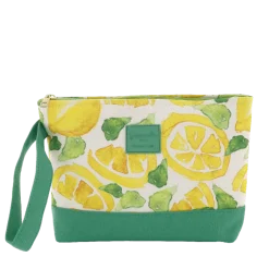 Bustina mare Donna gialla e verde con stampa limoni Camomilla Milano