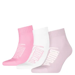 Calzini corti da Donna 3 paia rosa, bianco e lilla Puma