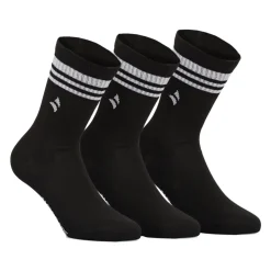 Calzini sportivi set 3 paia neri da Uomo con righe bianche Navigare