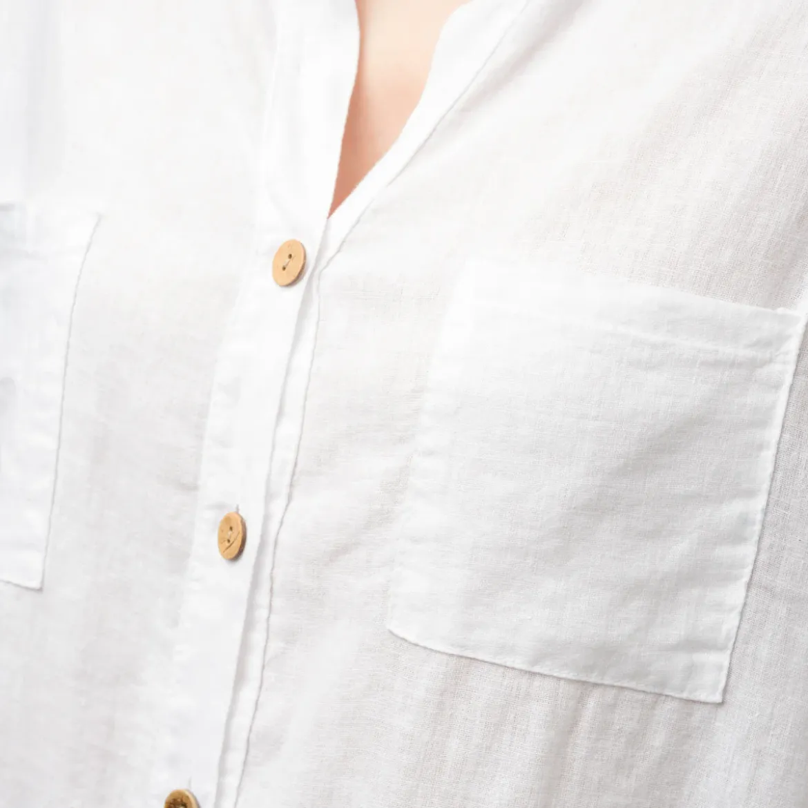 Camicia da donna misto lino bianca Swish Jeans