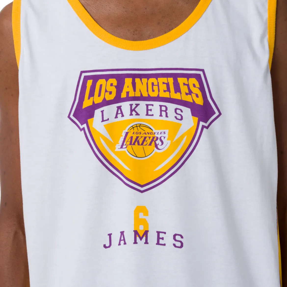 Canotta sportiva da Uomo in Cotone bianca della squadra LA Lakers NBA