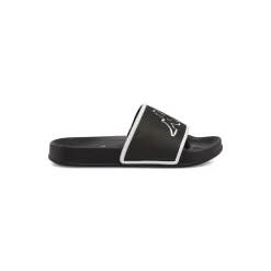 Ciabatte a fascia Bambino Nere con maxi logo bianco Kappa
