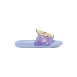 Ciabatte a fascia da Bambina azzurre con glitter e patch Elsa Frozen