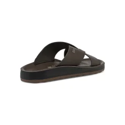 Ciabatte a fascia da Uomo marroni con soletta in pelle Fly Flot