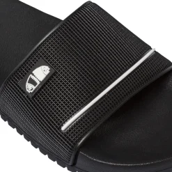 Ciabatte a fascia da Uomo nere con logo e dettagli bianchi Americanino