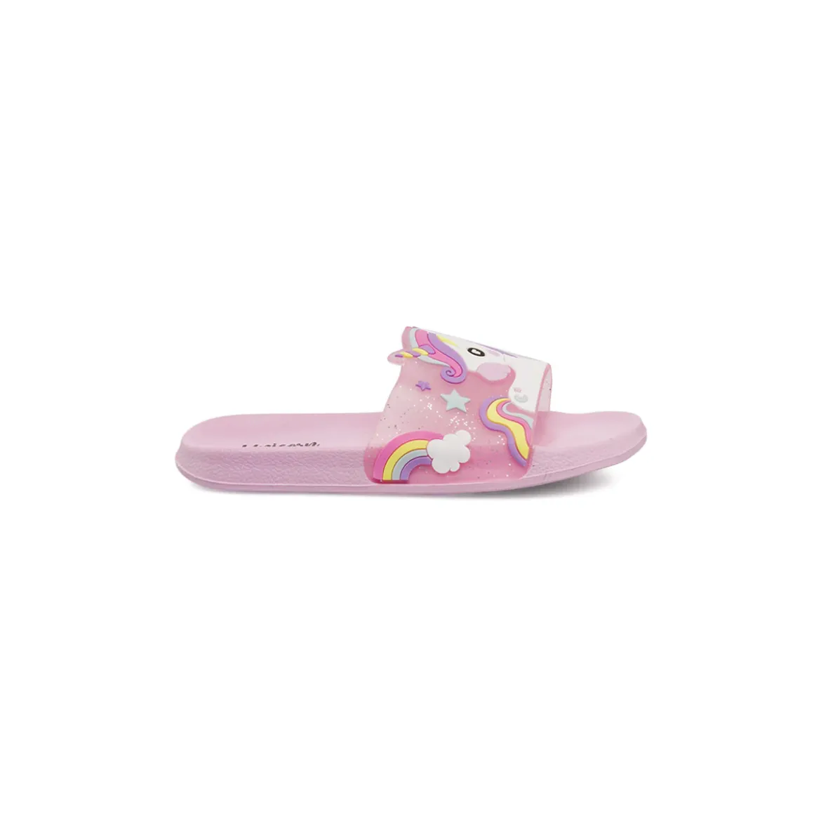 Ciabatte a fascia rosa da Bambina con patch Unicorno