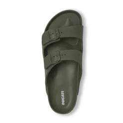 Ciabatte a fascia verdi militare da Uomo con doppie fibbie Ducati