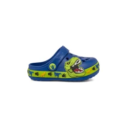 Ciabatte a sabot blu da Bambino con T-Rex e fori a stella Dinosauri