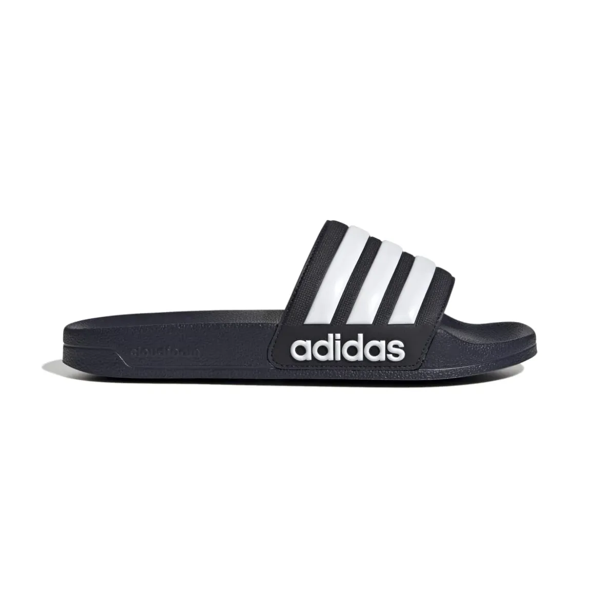 Ciabatte blu in gomma con strisce a contrasto Adidas Adilette Shower