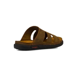 Ciabatte casual comfort Marroni da Uomo in Pelle P Soft