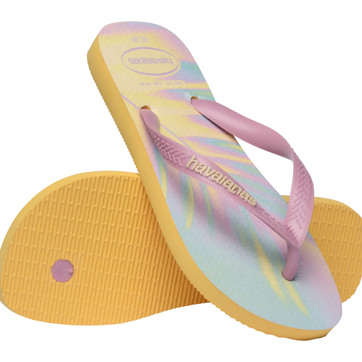 Ciabatte Infradito da Donna Gialle con stampa tropicale Havaianas