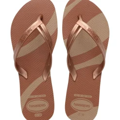 Ciabatte infradito da Donna marroni e oro Havaianas Elegance Print