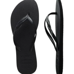 Ciabatte infradito nere da Donna con logo in rilievo Havaianas
