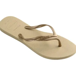 Ciabatte infradito oro e beige da Donna con logo Havaianas