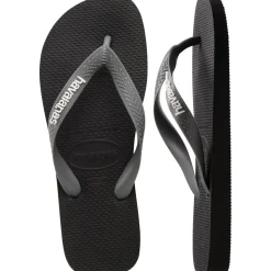 Ciabatte infradito Unisex Nere e grigie con suola in gomma Havaianas