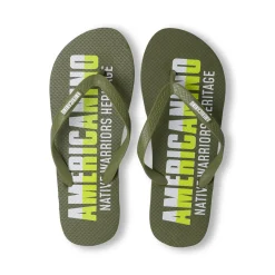 Ciabatte infradito verdi militare da Uomo con stampa logo Americanino
