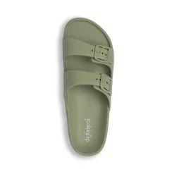 Ciabatte in gomma da Uomo verde militare con fibbie De Fonseca