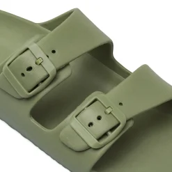 Ciabatte in gomma da Uomo verde militare con fibbie De Fonseca
