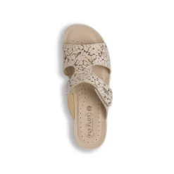 Ciabatte sanitarie beige da Donna con fantasia floreale Fly Flot