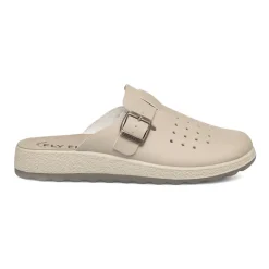 Ciabatte sanitarie beige da uomo con sottopiede anatomico Fly Flot
