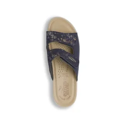 Ciabatte sanitarie blu da Donna con zeppa e soletta in pelle Fly Flot
