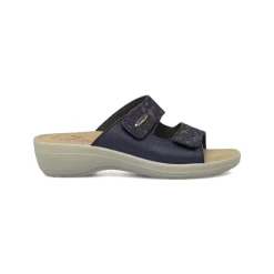 Ciabatte sanitarie blu da Donna con zeppa e soletta in pelle Fly Flot