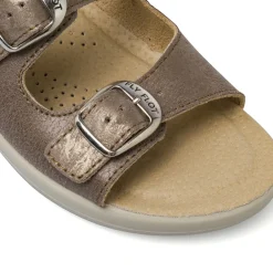 Ciabatte sanitarie da Donna bronzo con sottopiede in pelle Fly Flot
