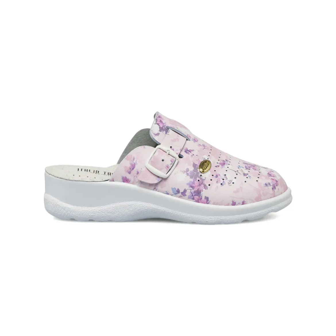 Ciabatte sanitarie da donna rosa Italia Trend con soletta in pelle