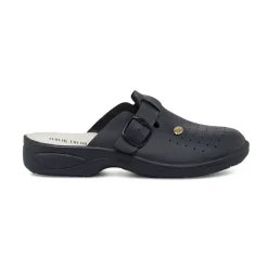 Ciabatte sanitarie da uomo blu Italia Trend con soletta in pelle