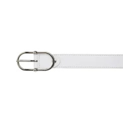 Cintura bianca da Donna in pelle con fibbia color argento Coconuda