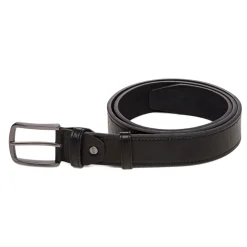 Cintura da Uomo Nera con Fibbia Gunmetal Carrera Jeans