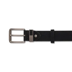 Cintura da Uomo Nera con Fibbia in Metallo Satinato Carrera Jeans