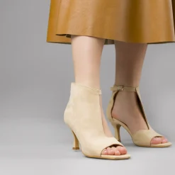 Décolleté Beige da Donna effetto scamosciato con tacco 8 cm Lora Ferres