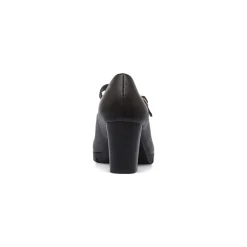 Décolleté comfort nere da Donna con cinturino e tacco a blocco 7 cm P Soft