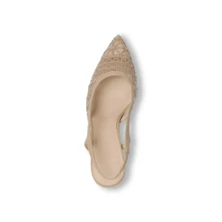 Décolleté da donna marroni effetto pizzo con tacco 9 cm Swish Jeans
